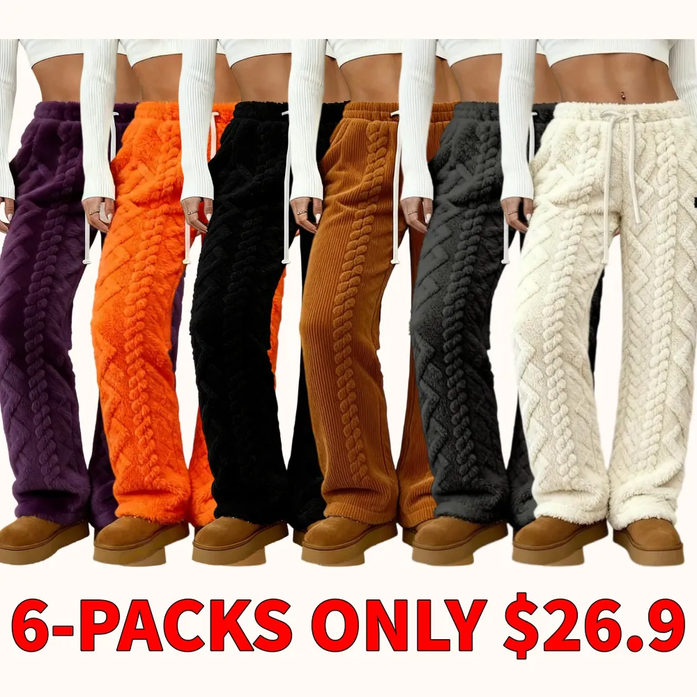 Women's winter fleece-lined casual pants