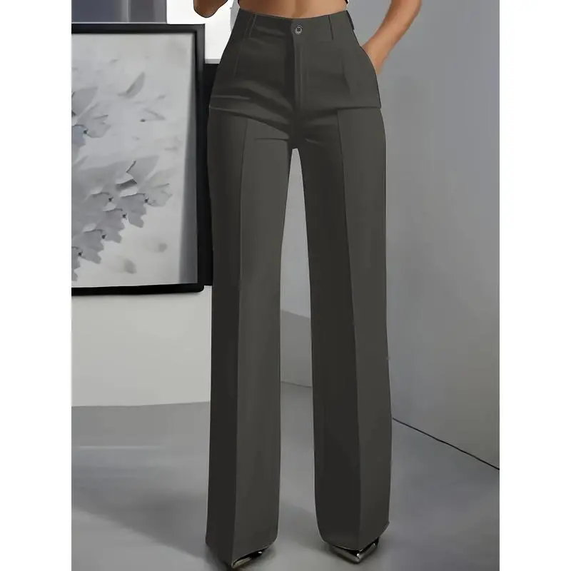 Women's Straight Leg Dress Pants for Work, Classic Business Trousers