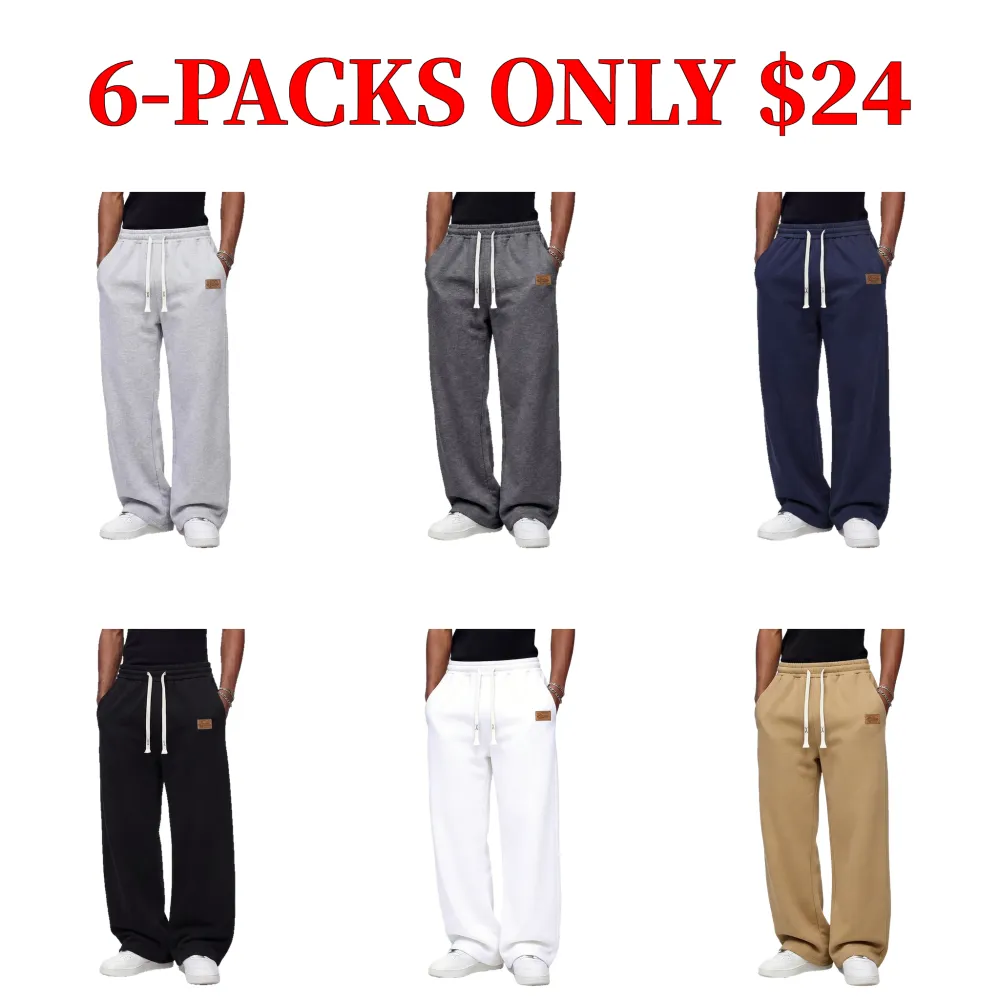 Black, loose-fitting men's sweatpants, extremely comfortable for everyday wear