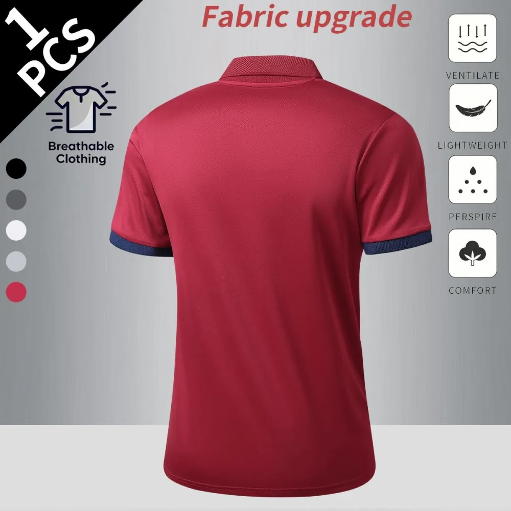 Summer new men's comfortable POLO shirts, classic button-down lapel tops