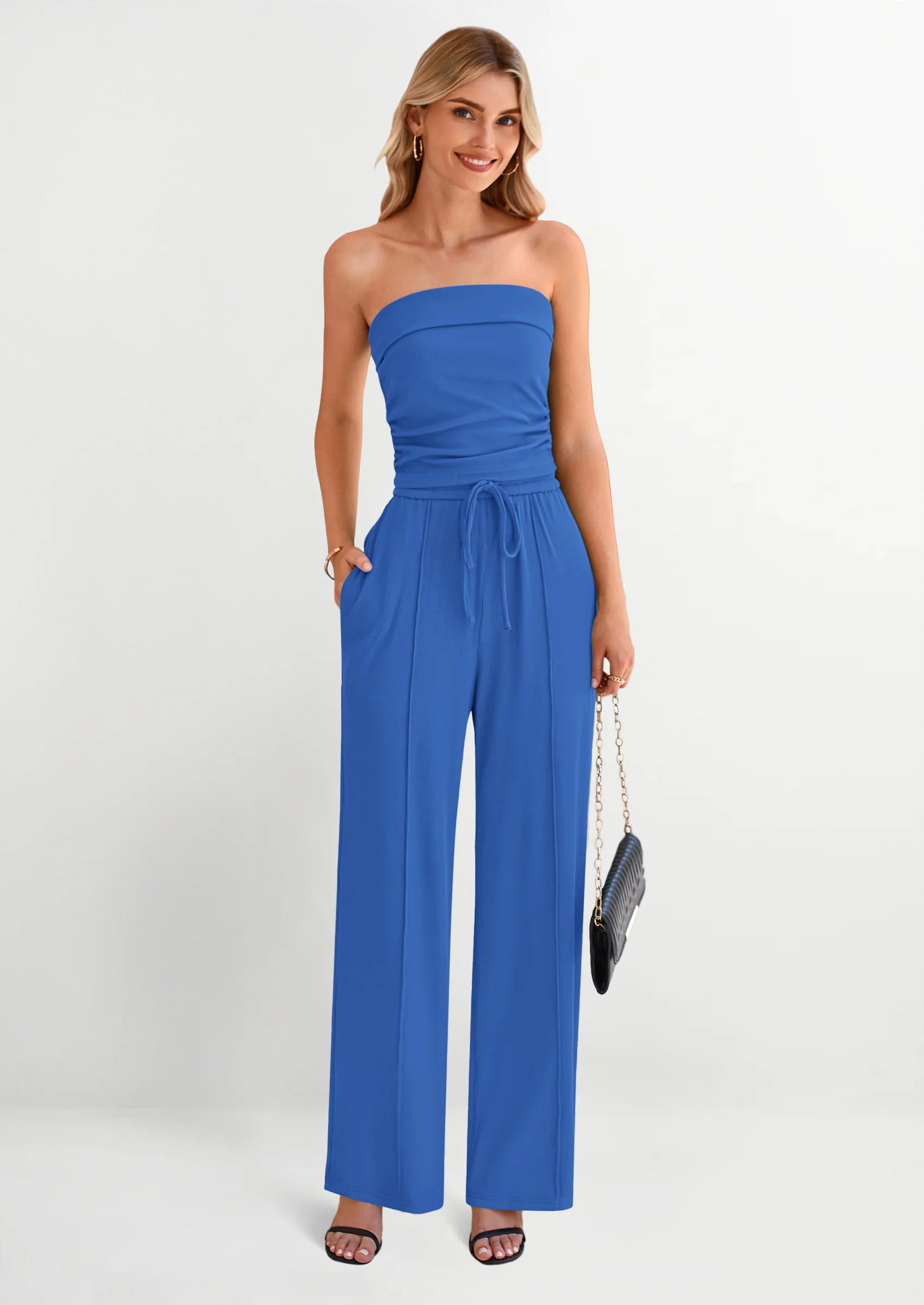 Women's Summer 2 Piece Outfits Sleeveless Crop Top Sweatpants