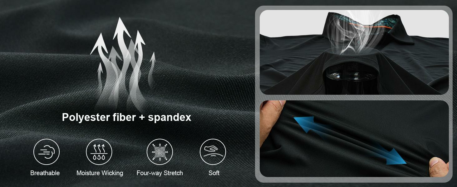 Men's 3-Pack Performance Polo Shirts – Breathable, Quick-Dry, UPF30+