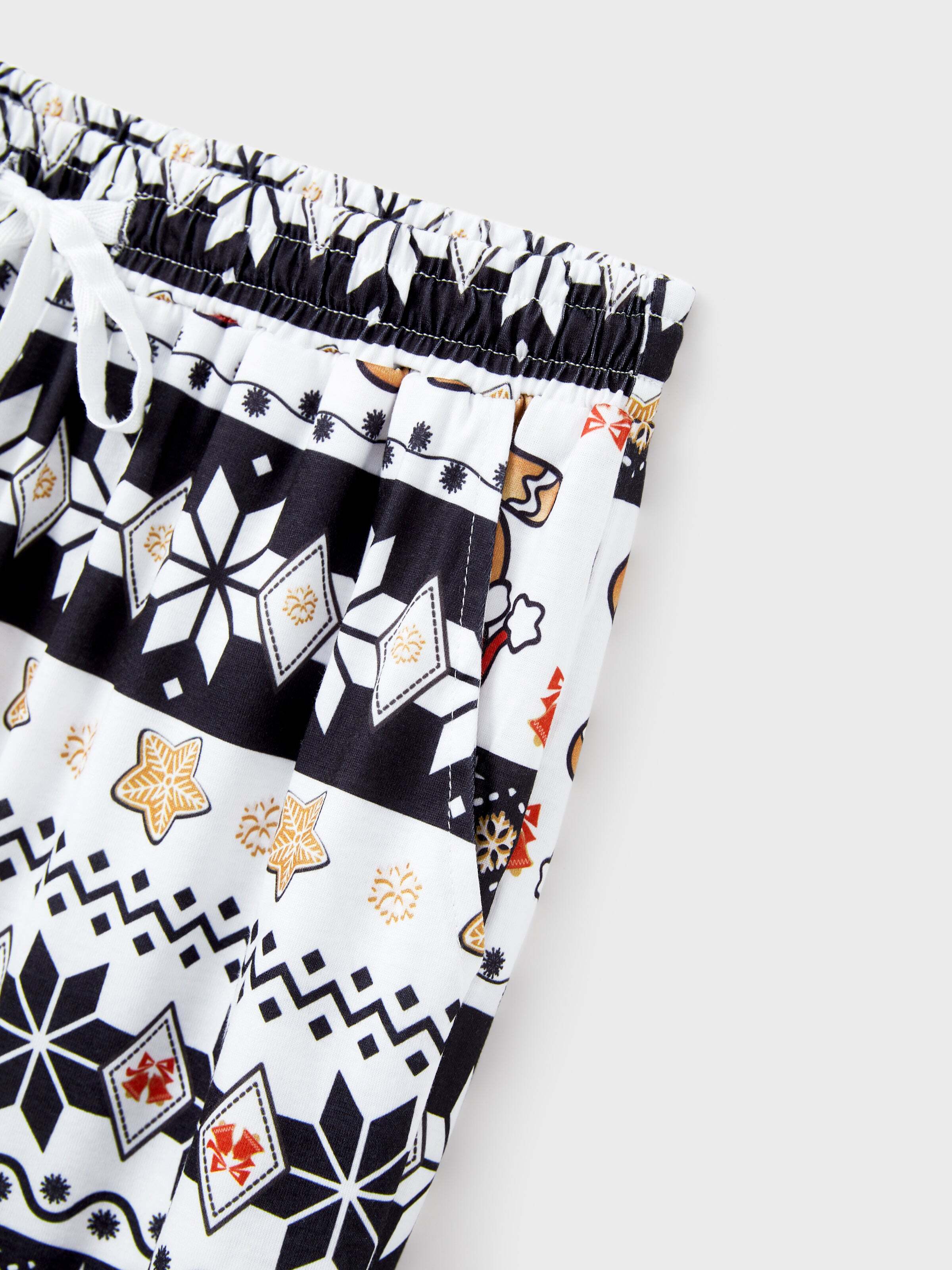 Christmas Family Matching Raglan Sleeves Gingerbread Man Pajamas Sets with Drawstring and Pockets with Christmas Socks red/black