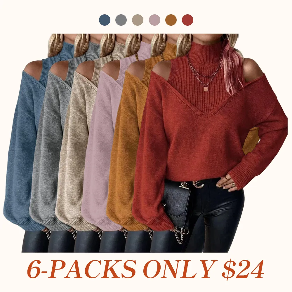 Women's Plain Cut Out High Neck Sweater