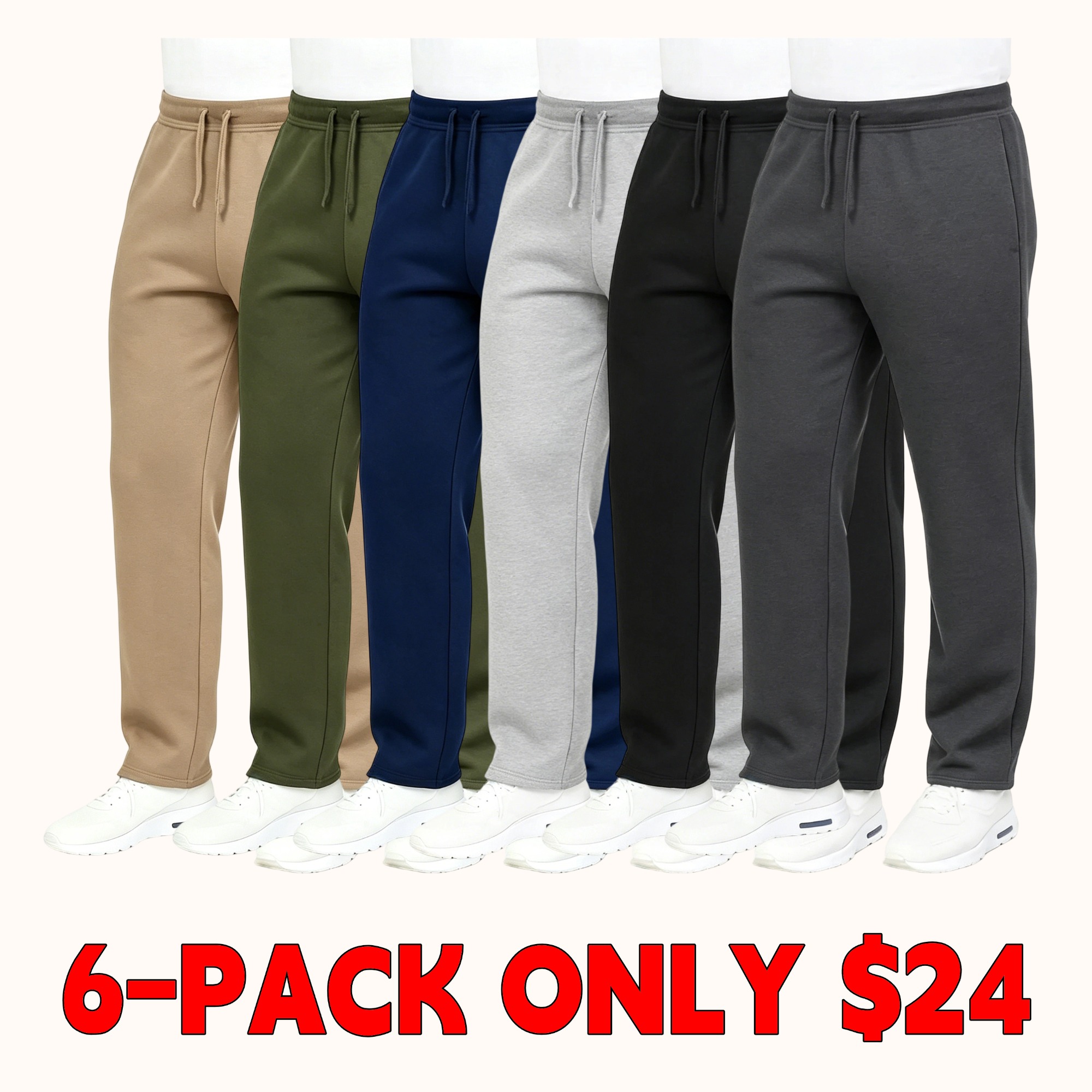 Men's Classic Thickened Fleece Sweatpants (Straight Leg)