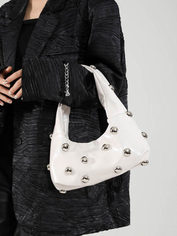 Geometric Rivet Shoulder Bags Handbags