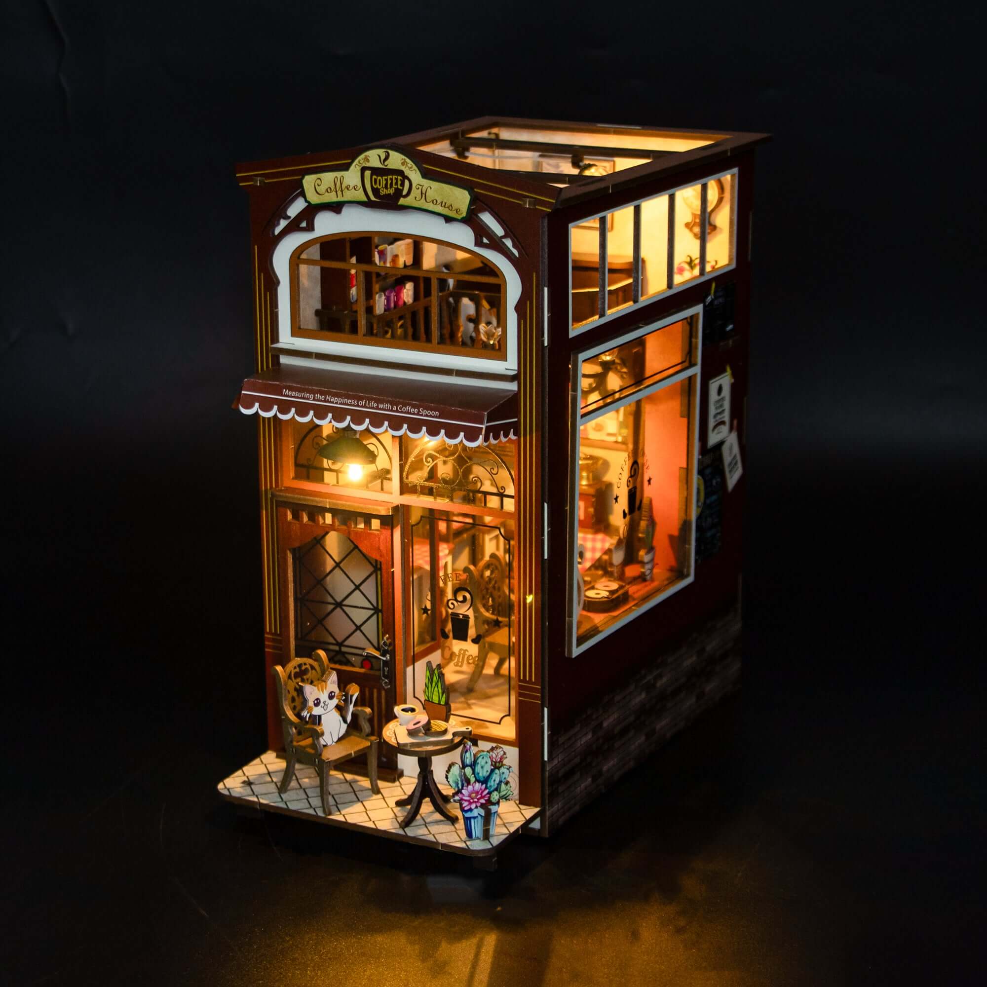 Coffee House - DIY Book Nook Kit,3D Wooden Puzzle