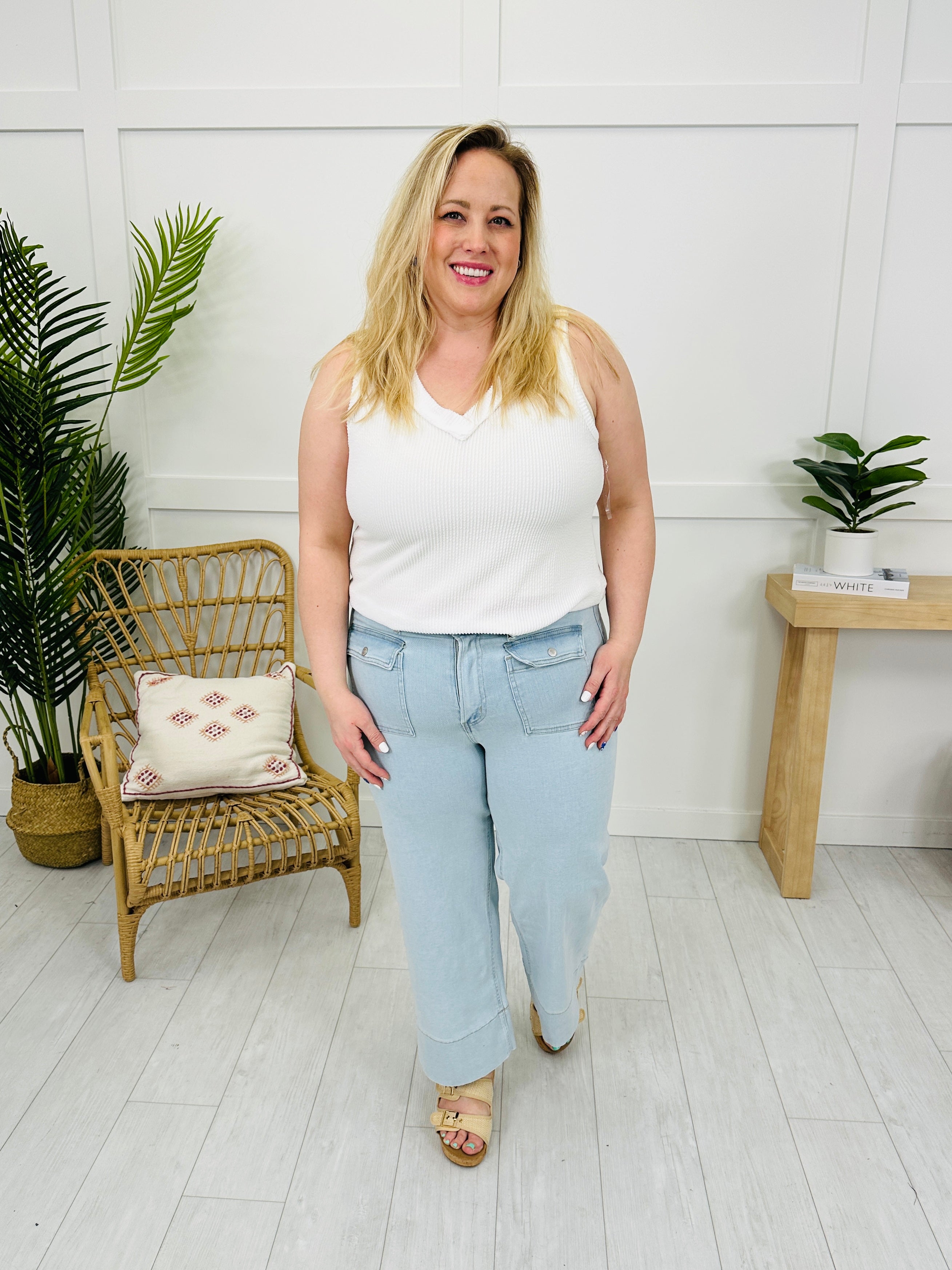 Mica Step Into Style Cropped Wide Leg Jeans