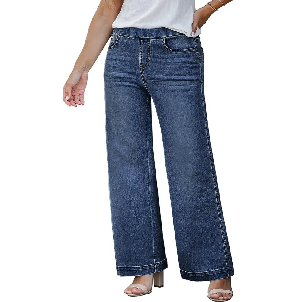 Plus Size Straight-Leg High-Waisted Stretch Jeans for Women