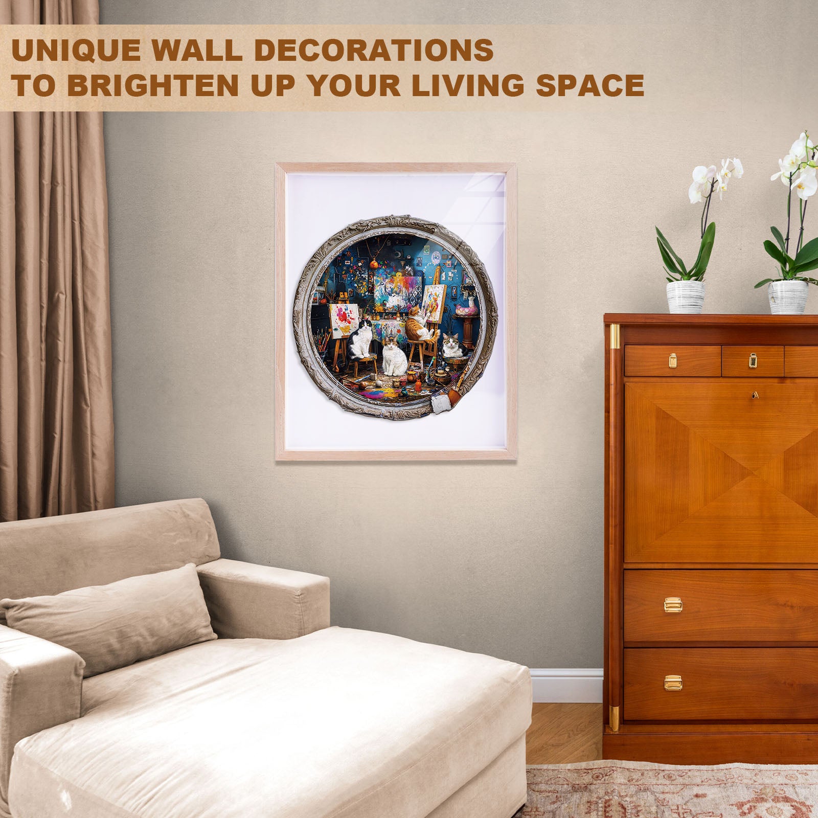 Cat Art Studio Wooden Jigsaw Puzzle