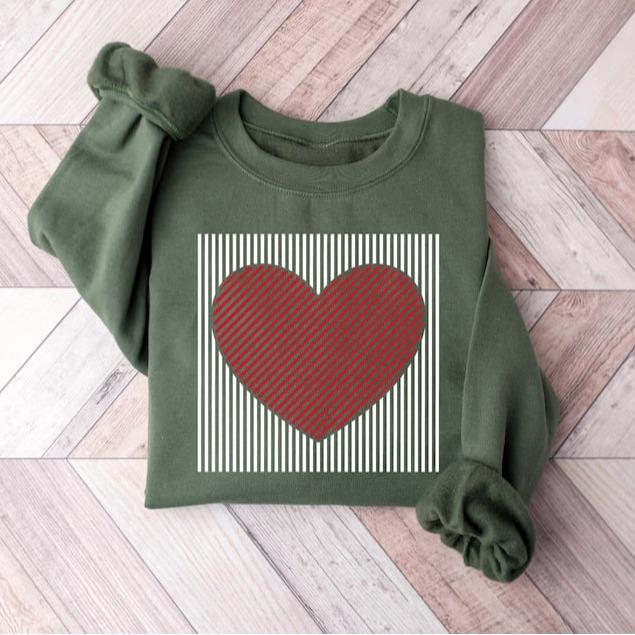 Retro Heart Valentine Sweatshirt – Cozy & Cute Unisex Love Top