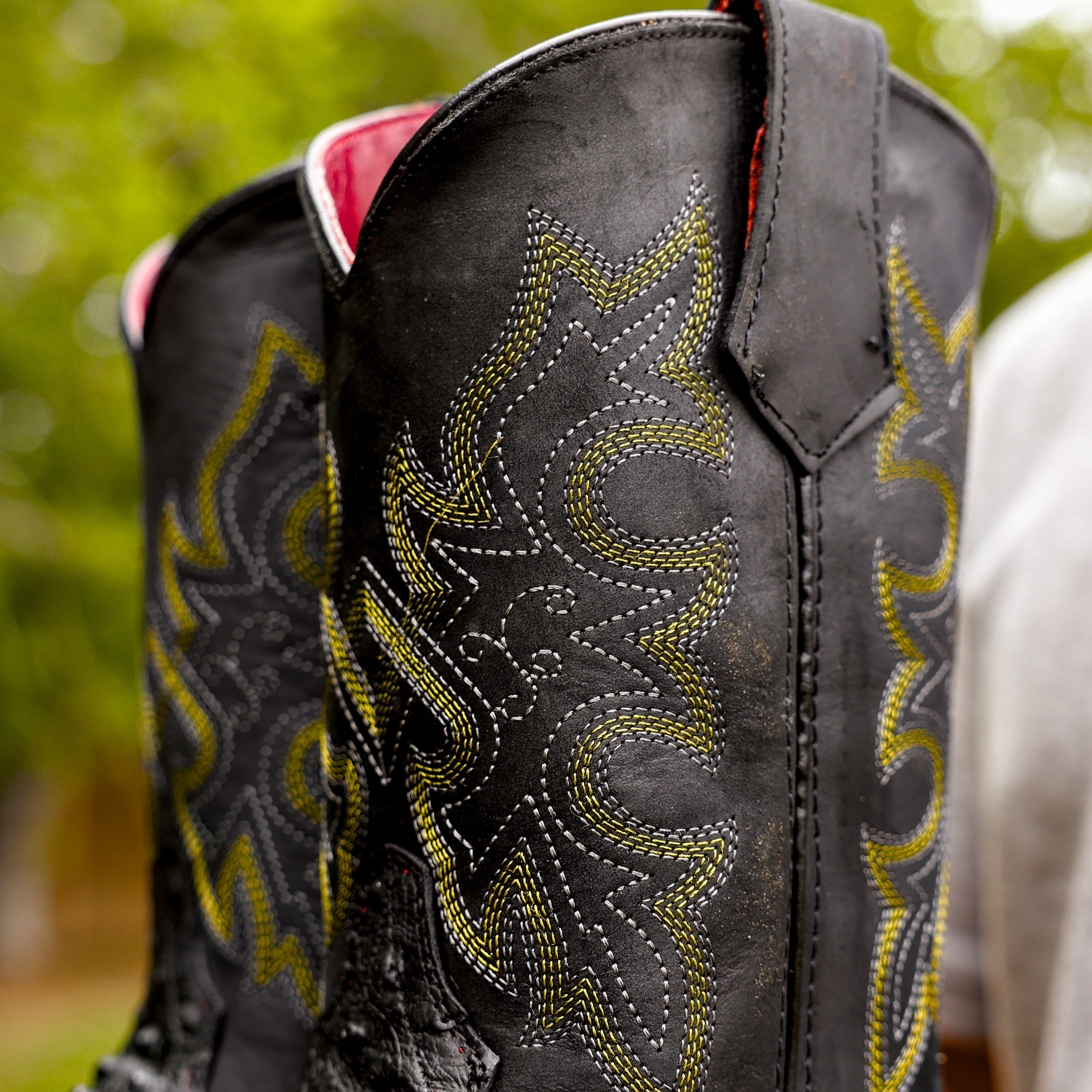 Black Ostrich Leather Boots With 3D Lightweight Sole - Composite Toe