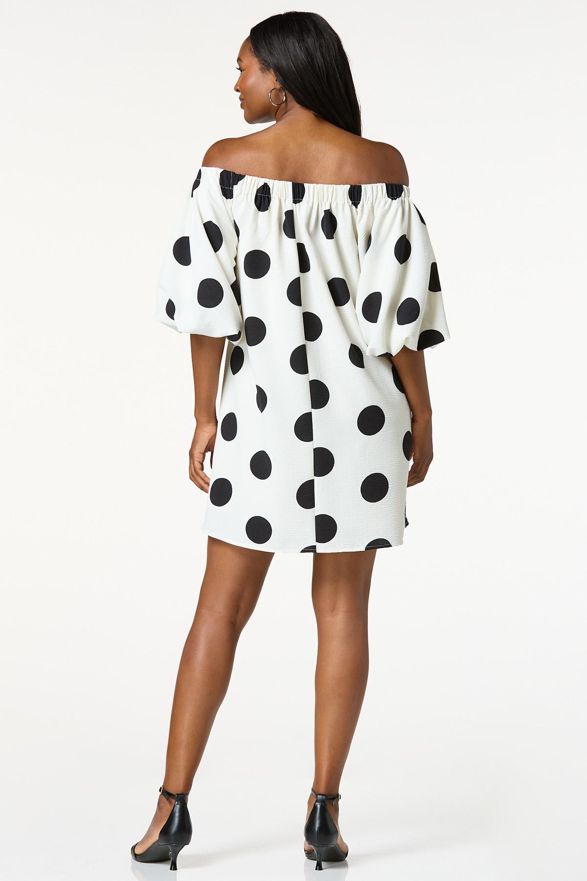 Polka Dot Bubble Sleeve Dress