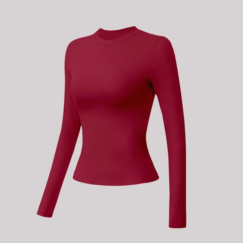 Solid color sports T-shirt set, crew neck, slim fit, stretchy style