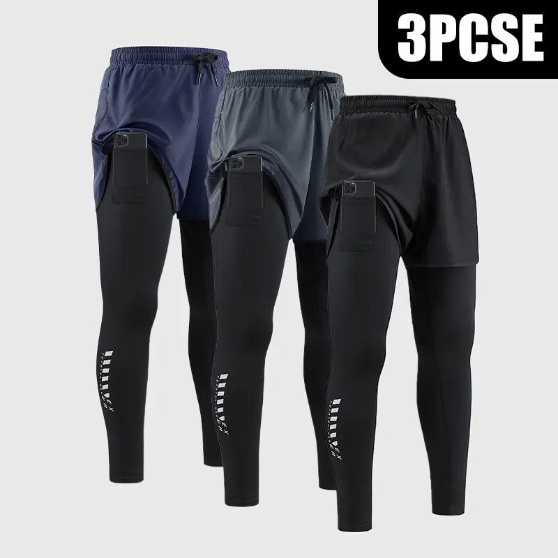 Men’s 2-in-1 Pro Performance Training Pants - Quick-Dry & Built-In Liner