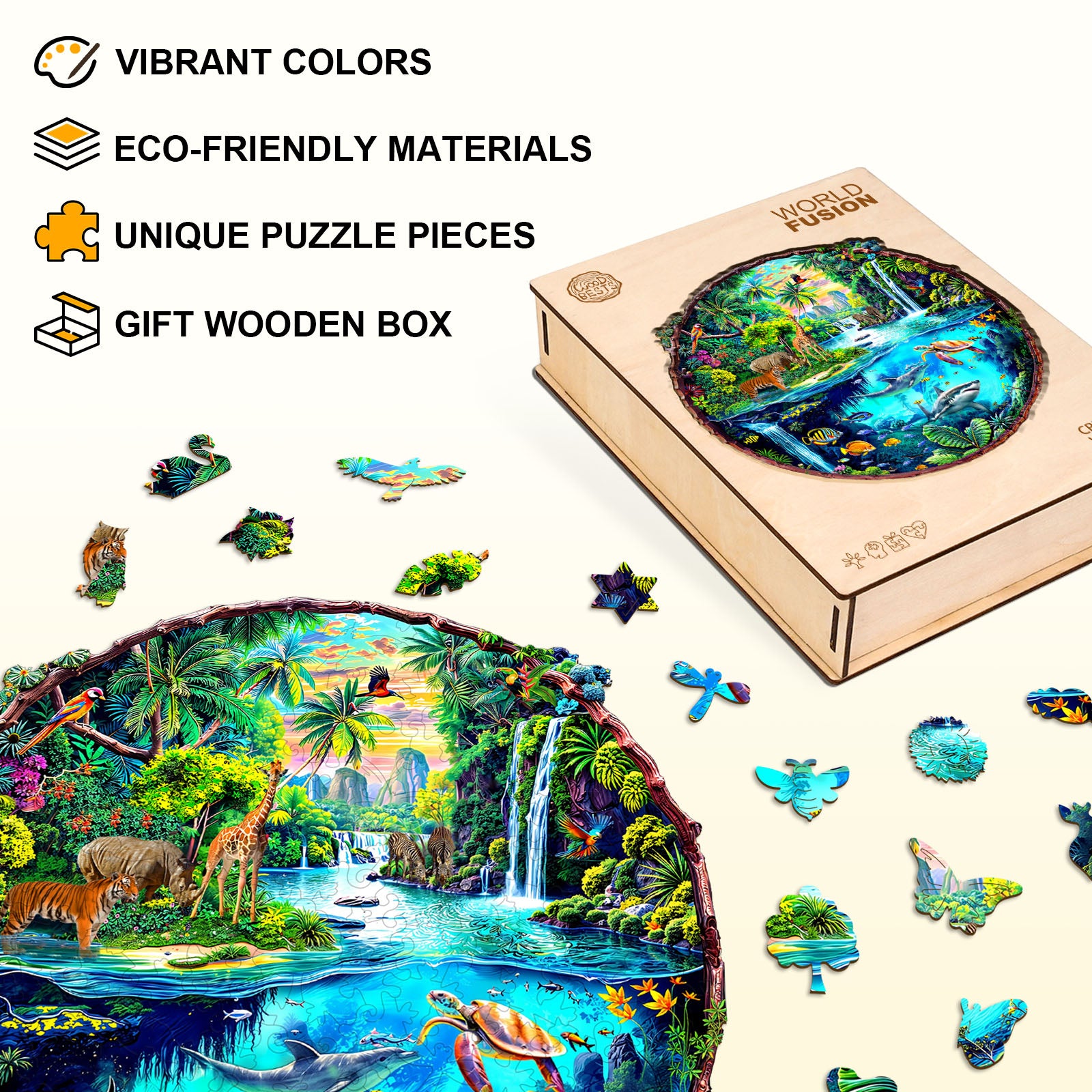 World Fusion Wooden Jigsaw Puzzle