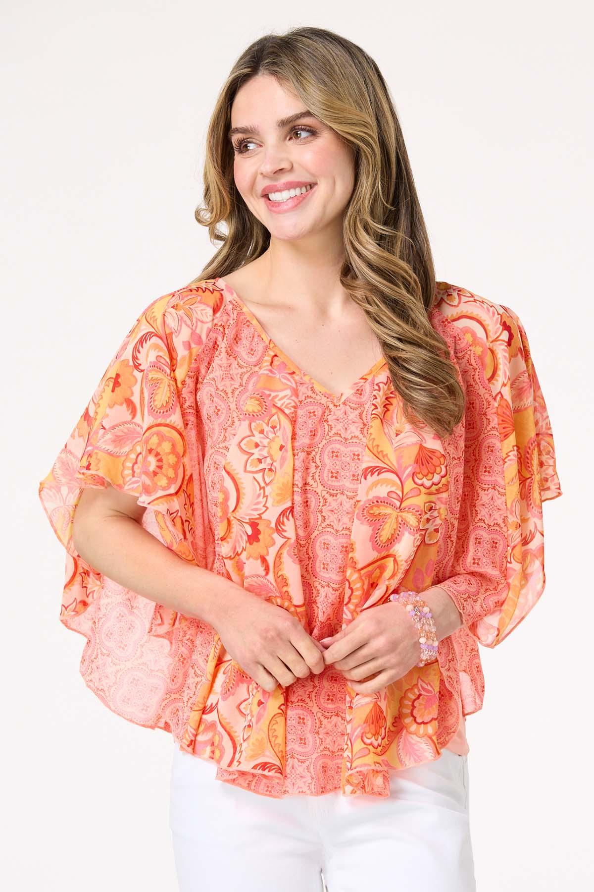 Peach Floral Capelet