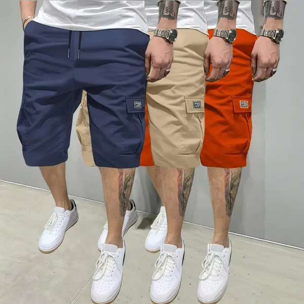 Men’s Summer Lightweight 3-Pack Cargo Shorts with Multiple Pockets