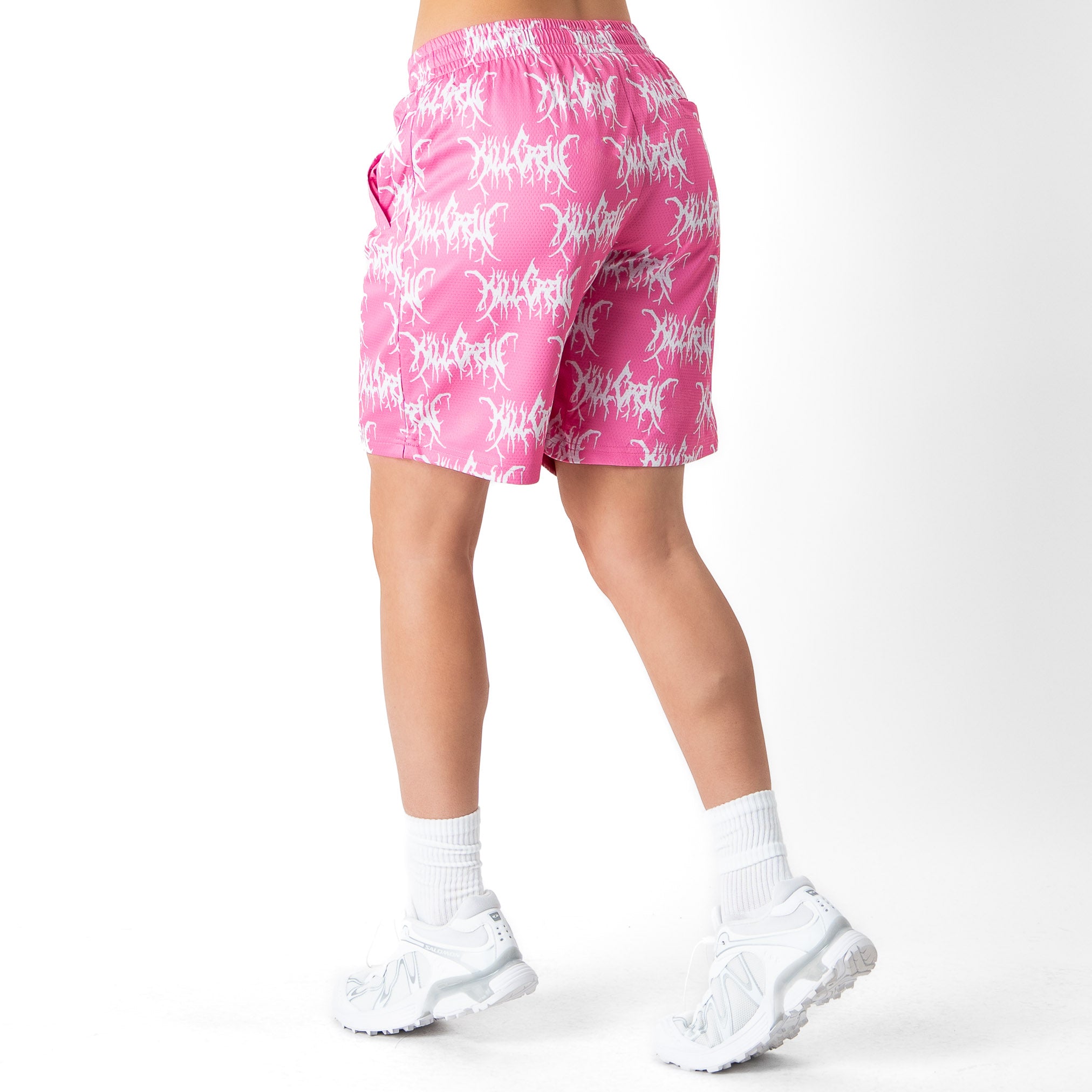 RELAXED CUT SHORTS ALL OVER - PINK / WHITE