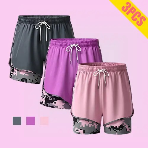 🔥Best Sale!!🔥Women’s 2-in-1 Athletic Running Shorts – Built-In Liner Active Workout Shorts