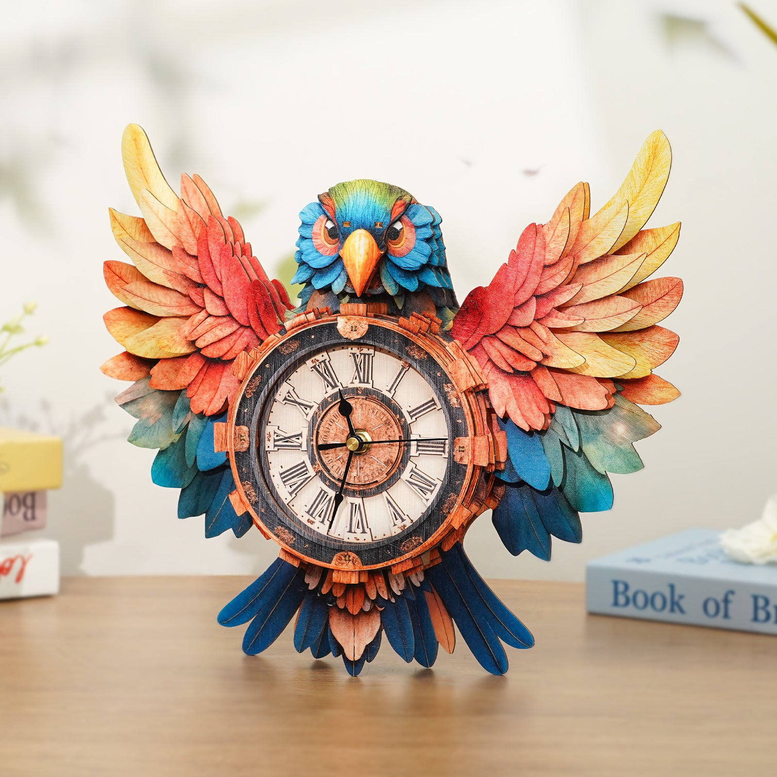 Parrot – DIY Wooden Clock, 3D Puzzle Craft Kit