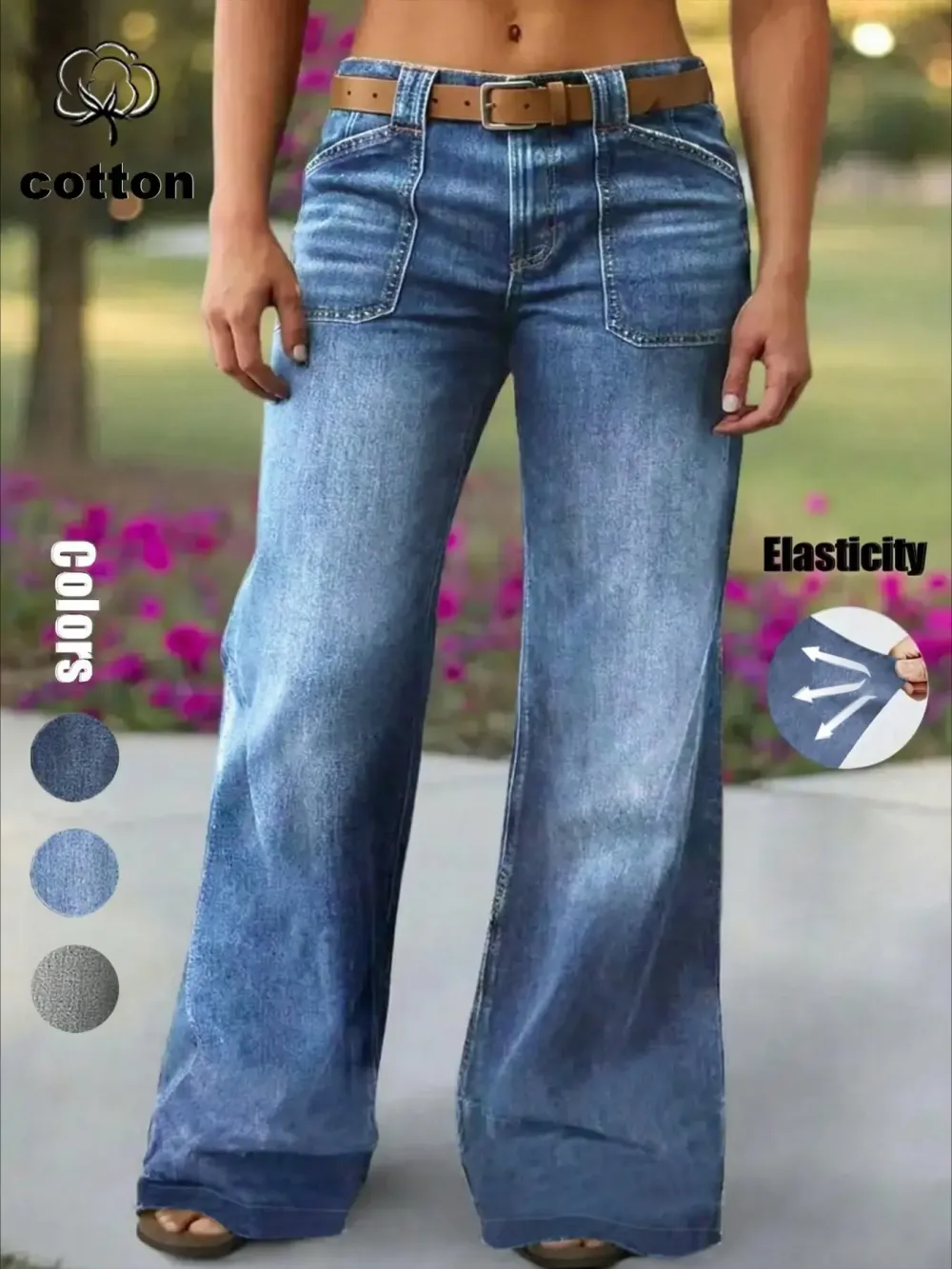 Women's loose straight leg jeans