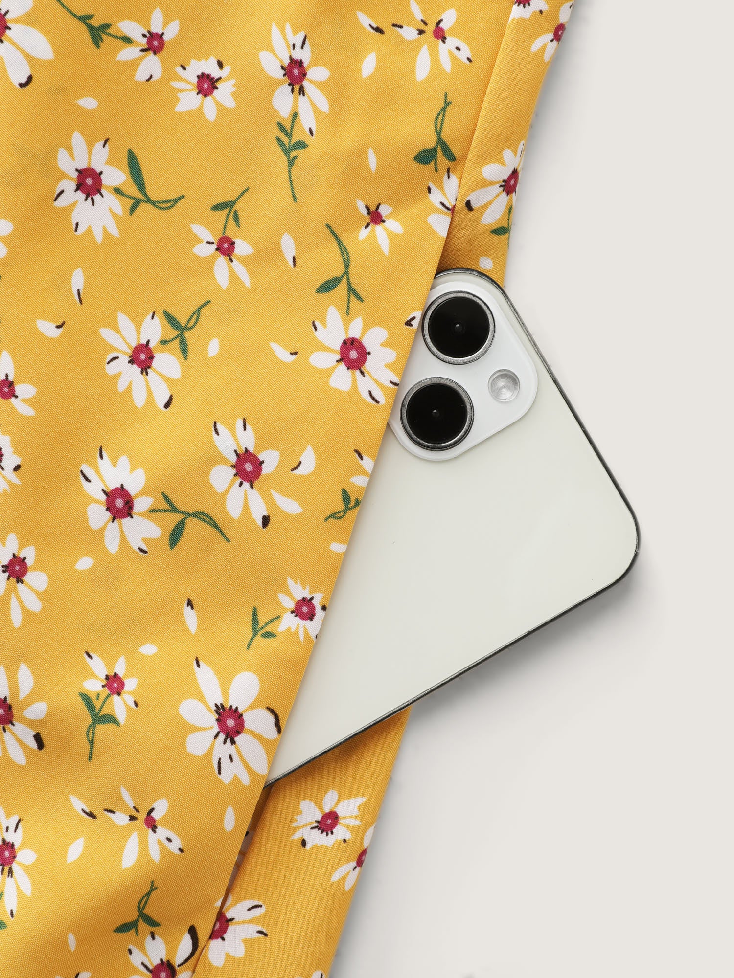 Knotted Front Daisy Floral Print Midi Dress