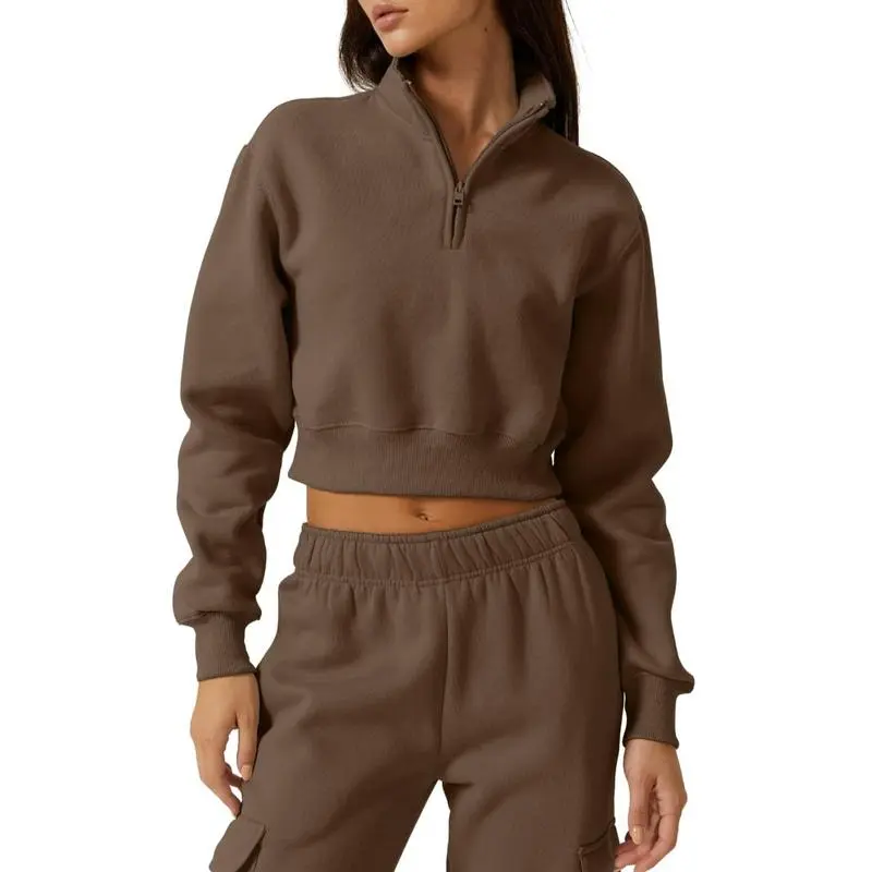 Women's Half-Zip Sports Top and Pants Set