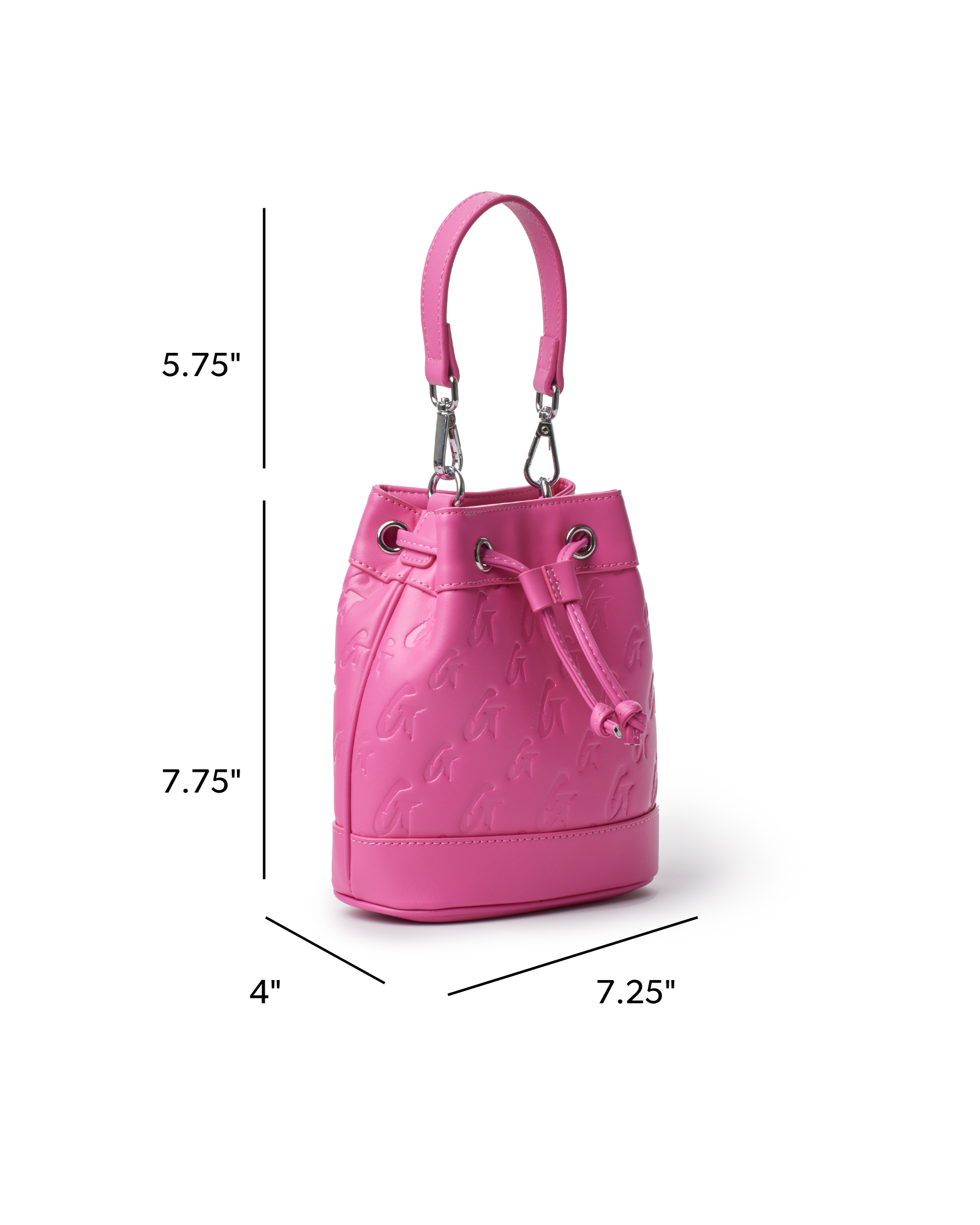 MINI MONOGRAM BUCKET BAG - HOT PINK