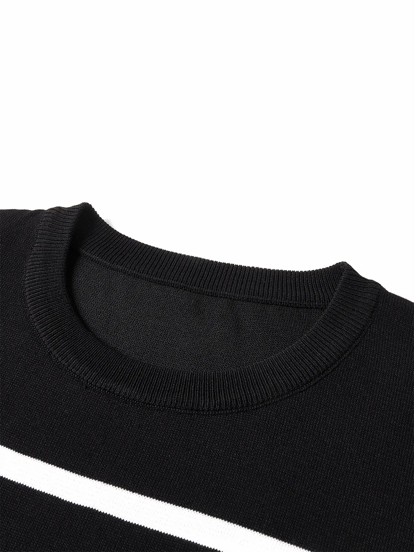 Unisex Retro Striped Knitted T-Shirt – Vintage Crew Neck Summer Basic