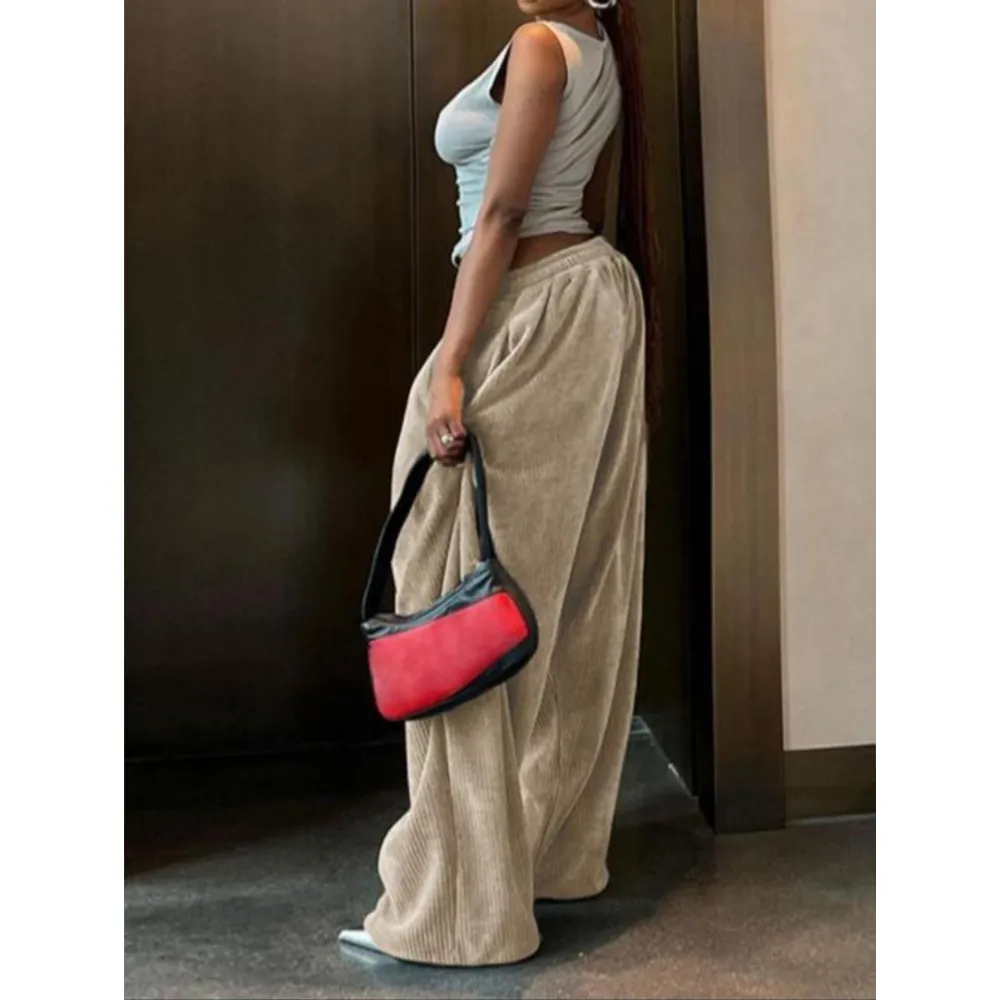 Women's Plain High Waist Straight Leg Sweatpants