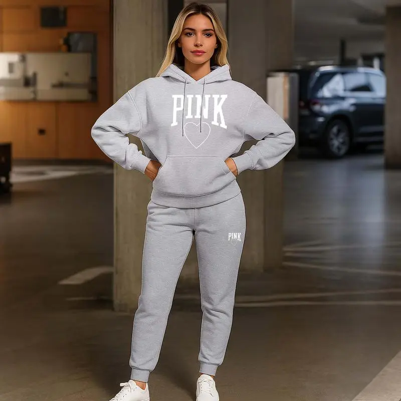 Women's Printed Hoodie & Drawstring Sweatpants