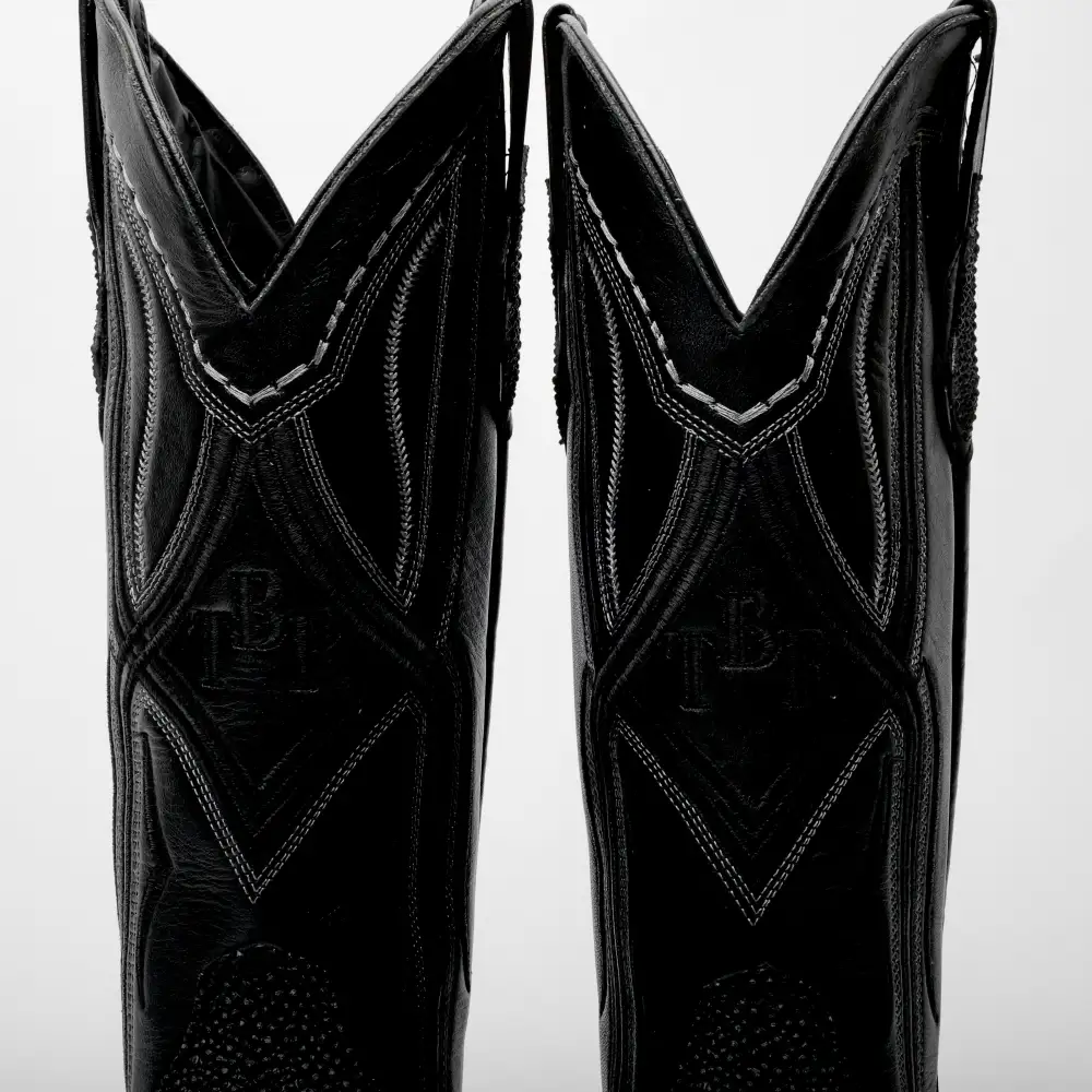 Black Stingray Leather Boots - Cutter Toe