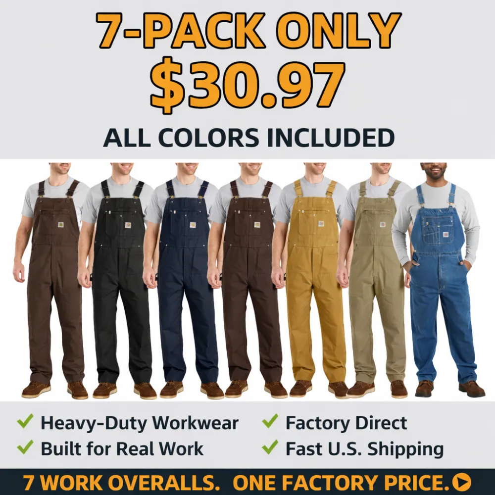 🔥Best-Selling Men’s Denim Bib Overalls – Heavy-Duty Workwear with Adjustable Straps & Tool Pockets
