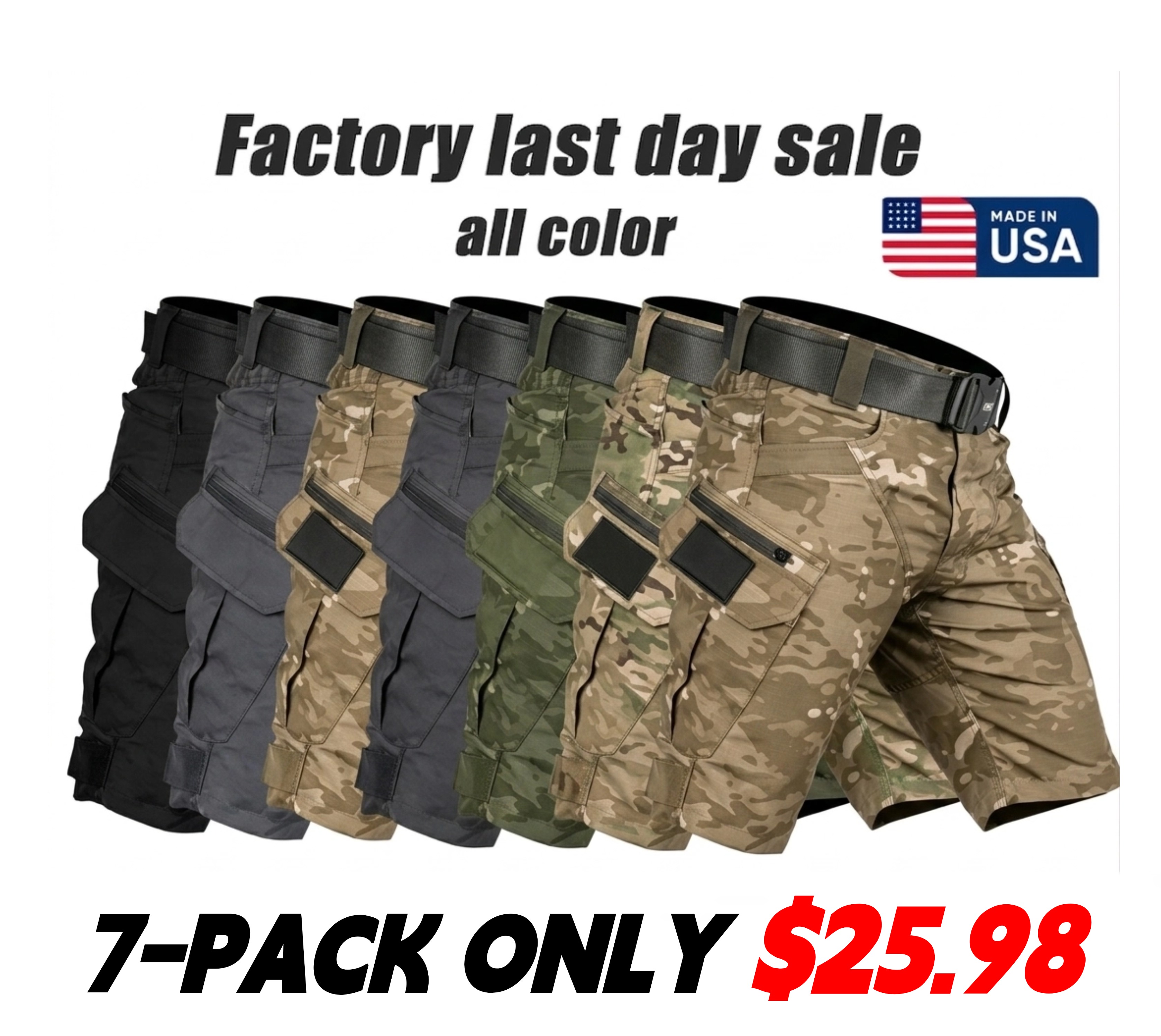 Men's Multi-Pocket Tactical Shorts (Multi-Color / Special Offer Set)