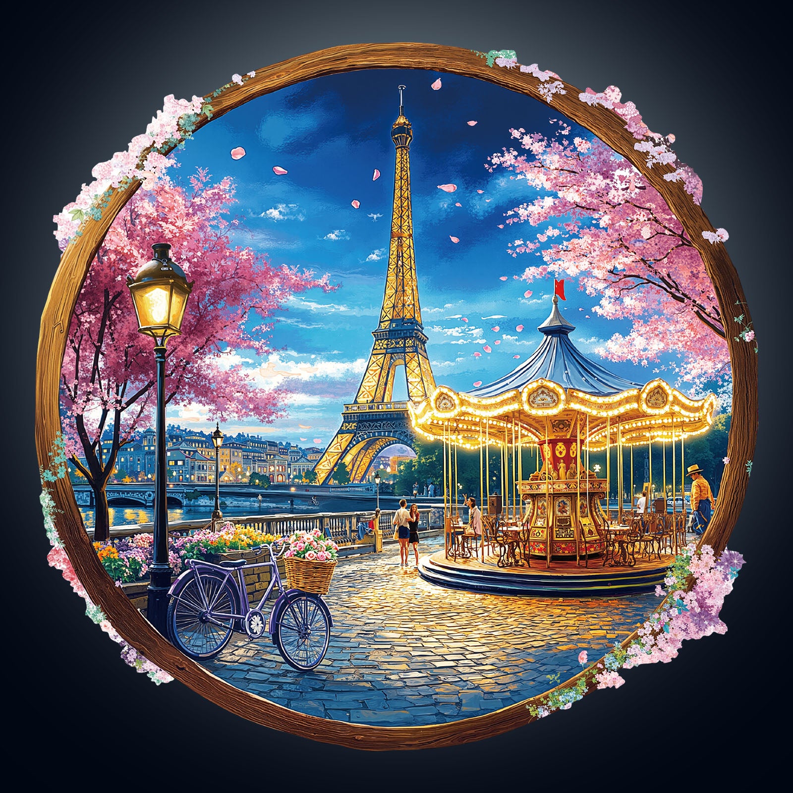 Paris by Night Wooden Jigsaw Puzzle