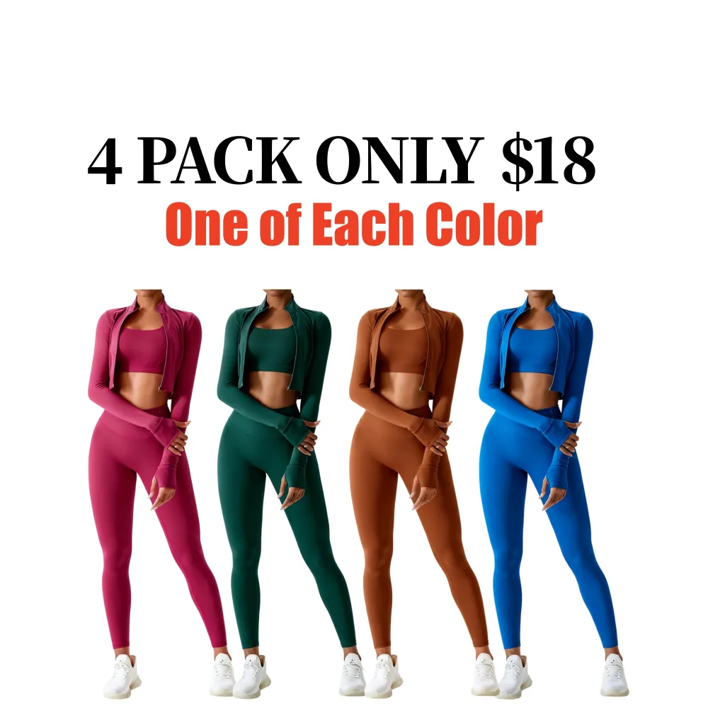 Women's Solid Three Peaces Jacket Tracksuit Set