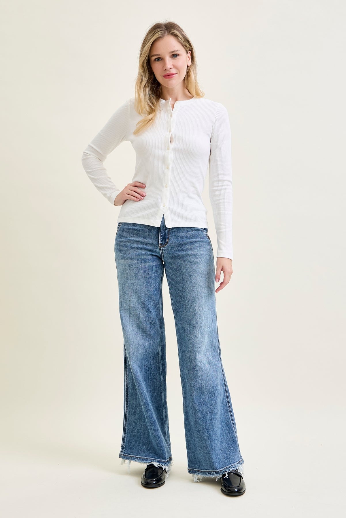 Sage High Rise Retro Wide Leg