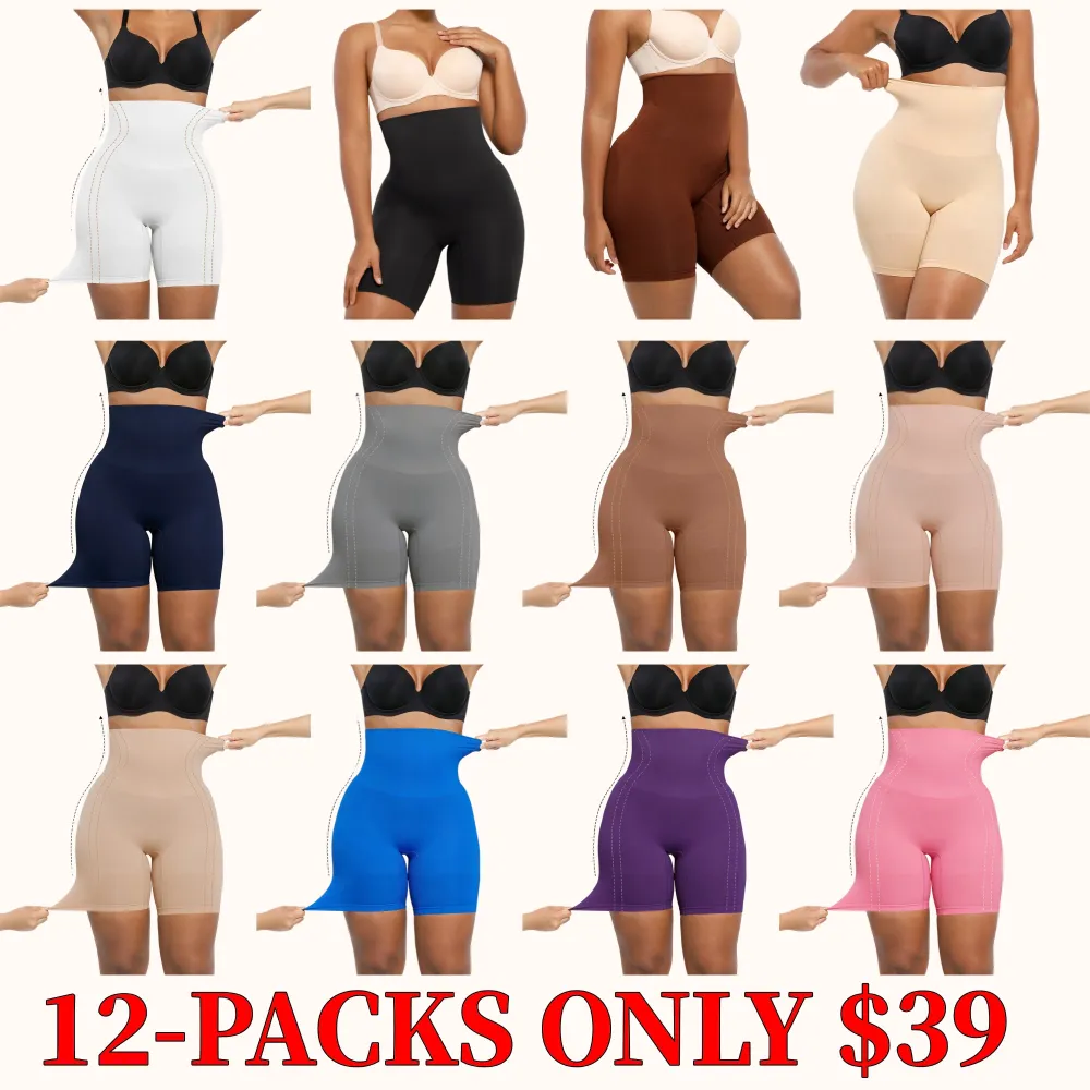 Shapellx Shapewear Sculpting Shorts for Women Seamless High Waisted Body Shaper Thigh Slimming Underwear