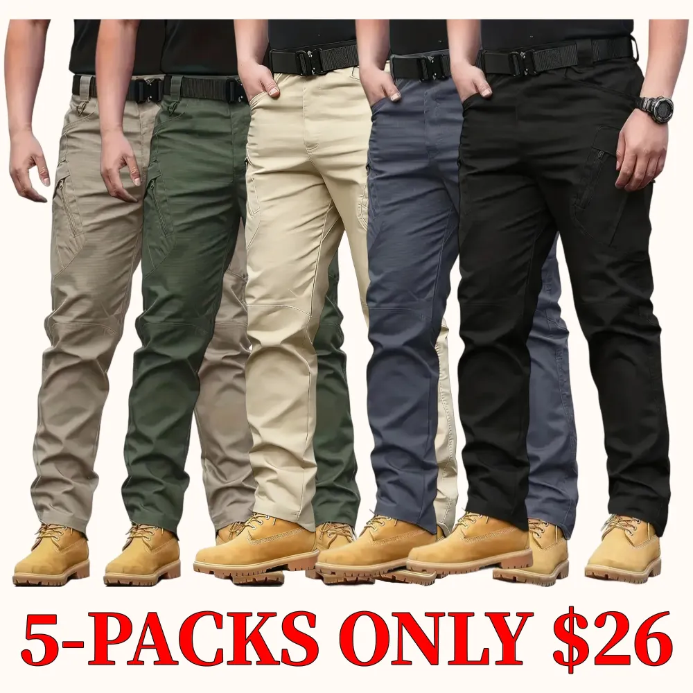 Men's tactical work pants, multi-pocket design, durable fabric