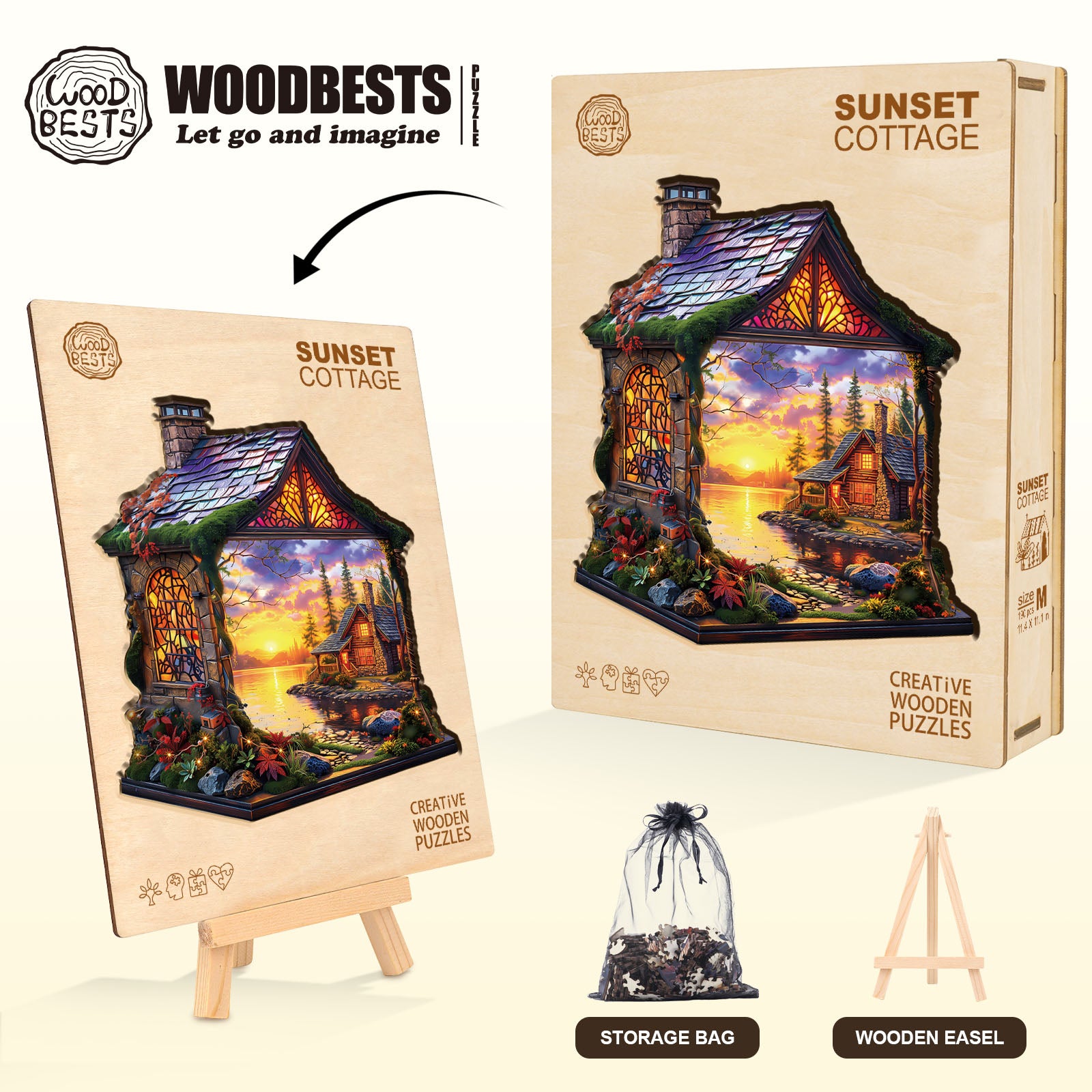 Sunset Cottage Wooden Jigsaw Puzzle