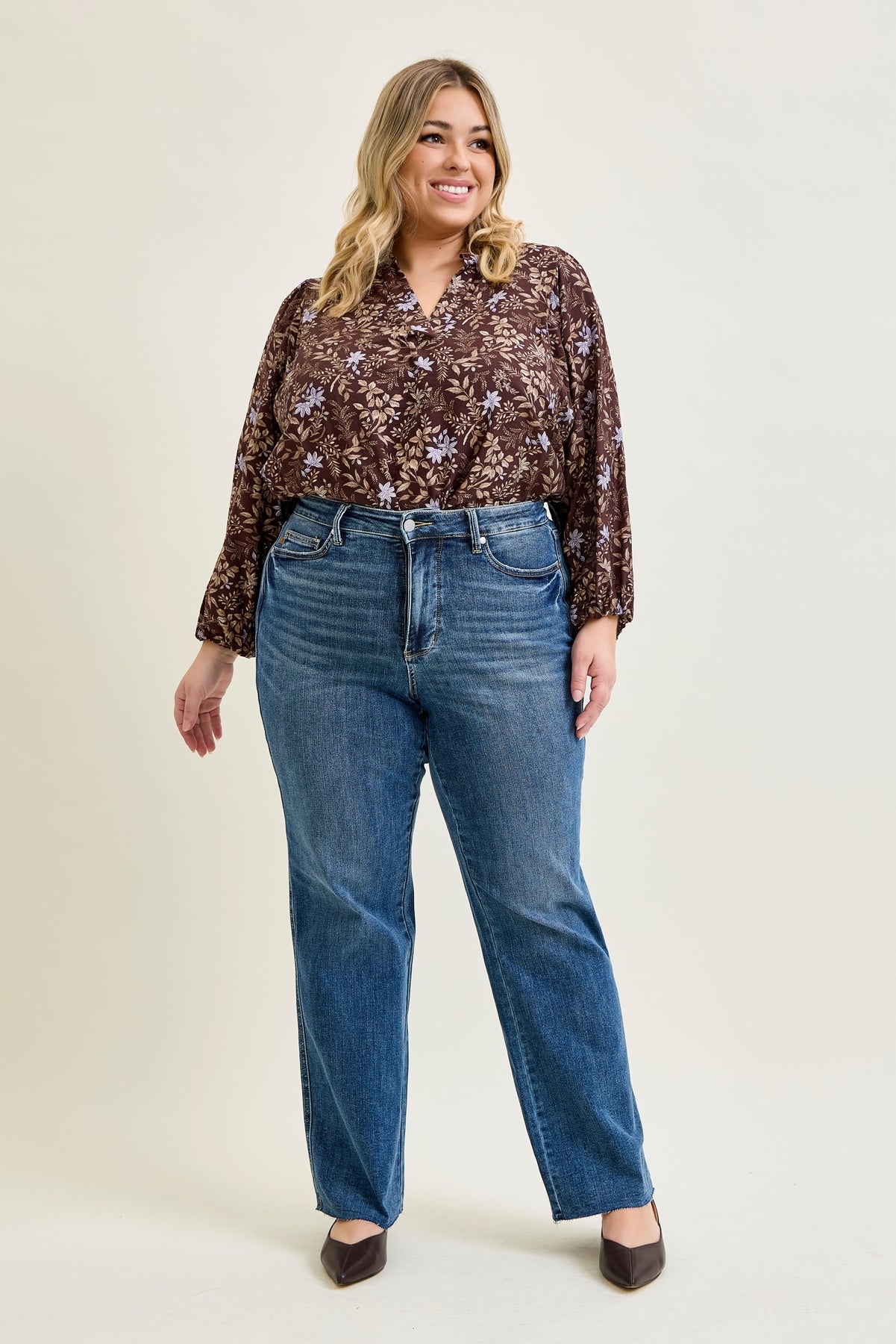 Alyson Mid Rise Tummy Control Vintage Straight Jeans - PLUS