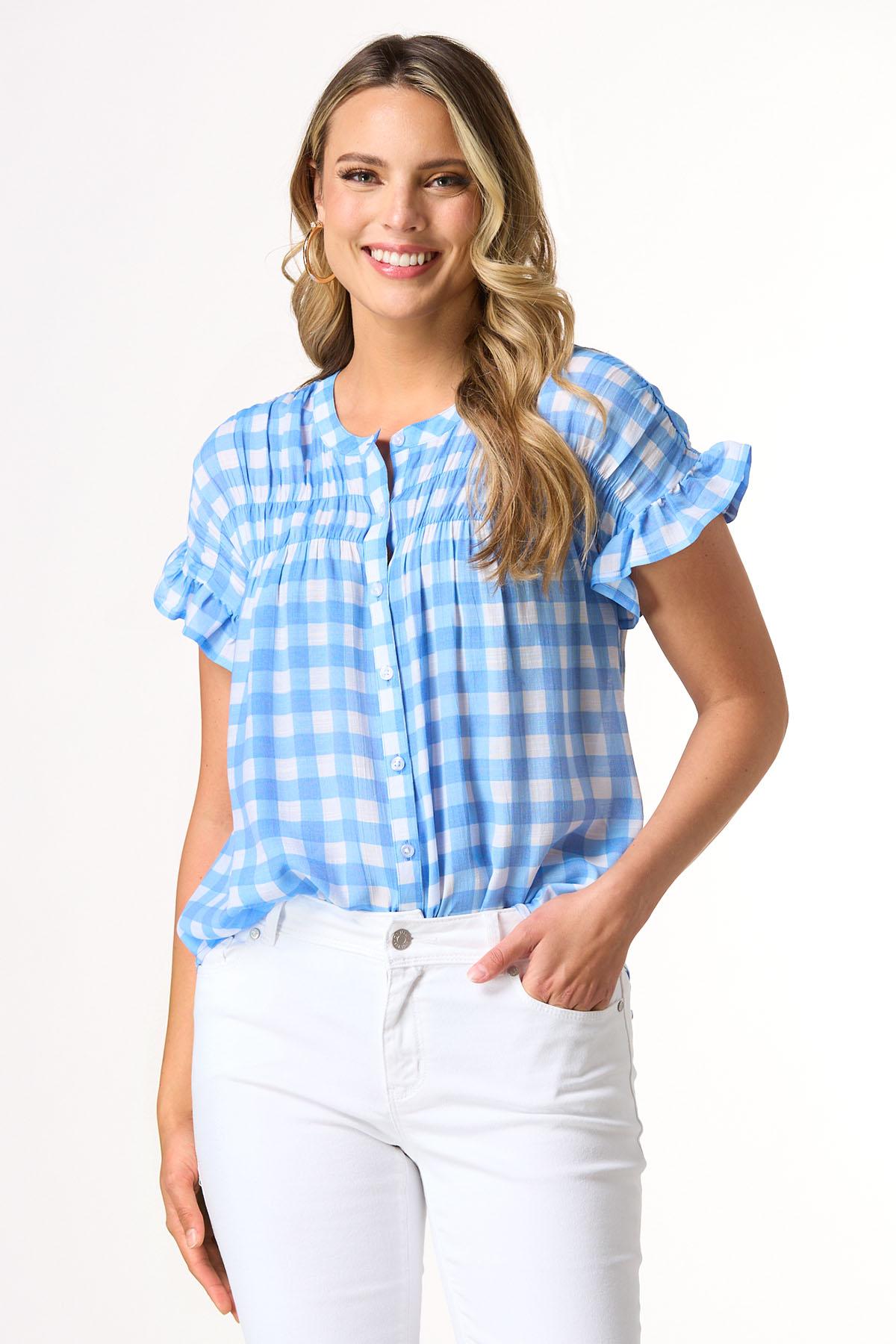 Blue Gingham Top