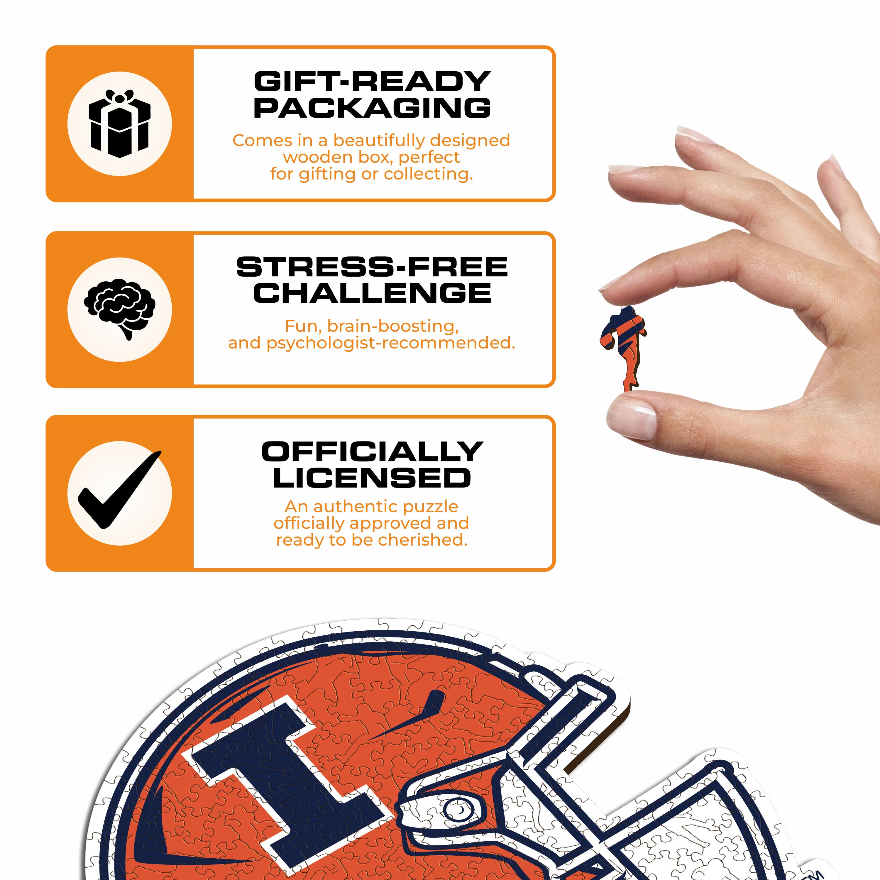 University of Illinois Helmet - Wooden Puzzle