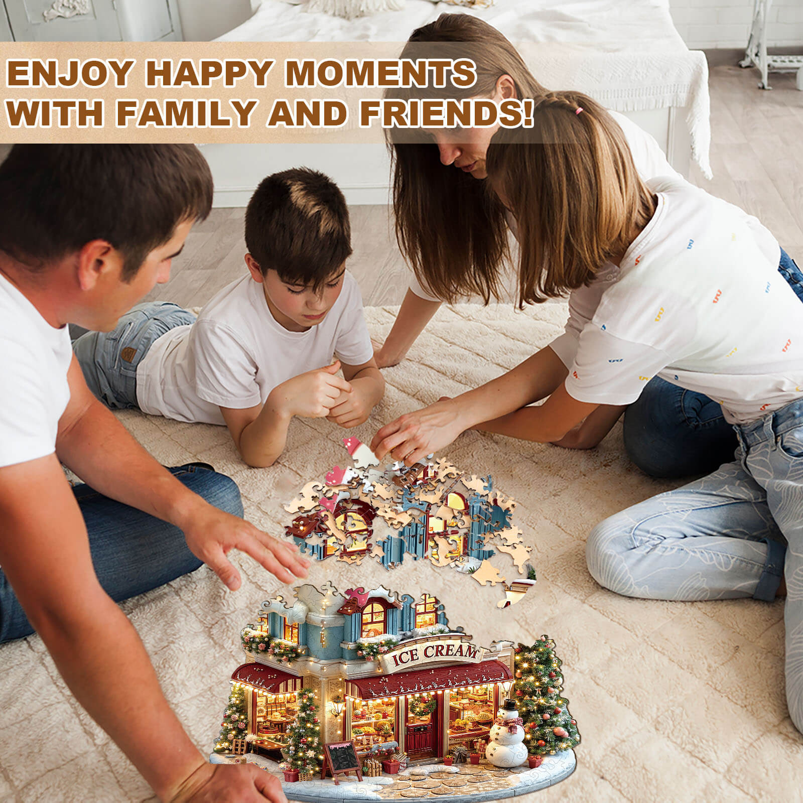 Christmas ice cream Wooden Jigsaw Puzzle