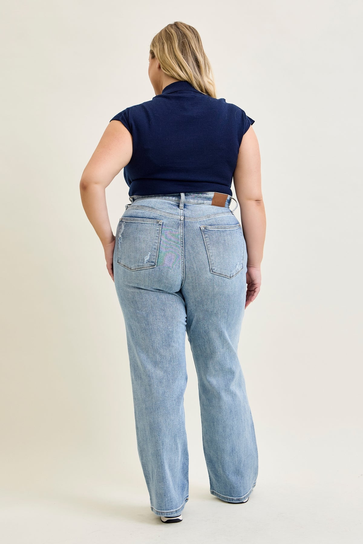 Florence High Rise Light Wash Straight Leg Jeans - PLUS