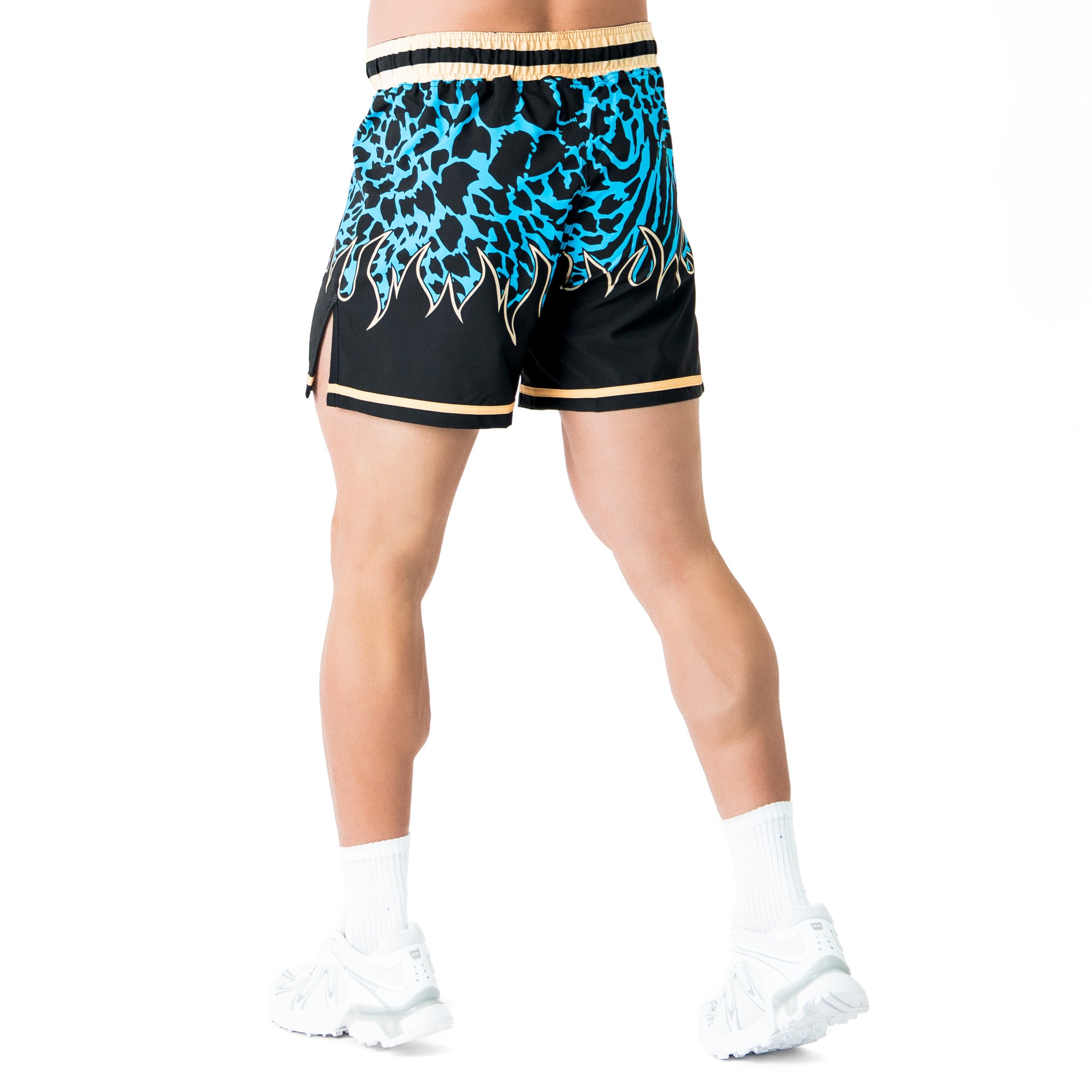 BSEM FIGHT SHORTS (THAI CUT) - BLUE / GOLD