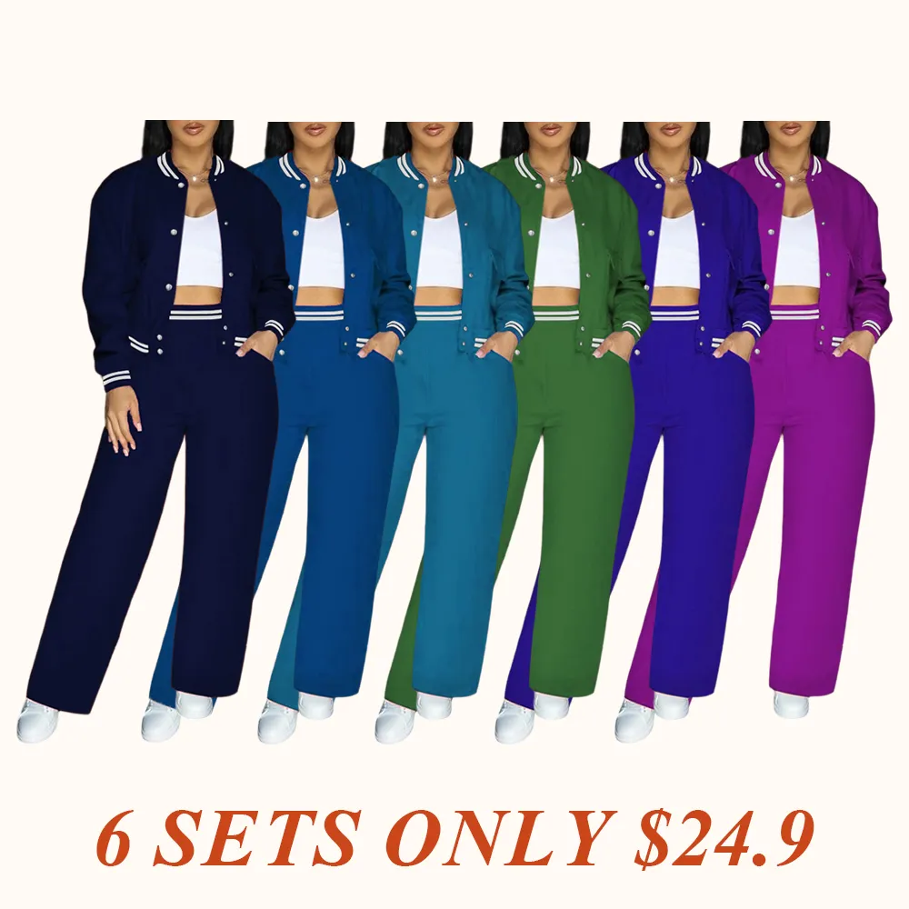 Women's Casual Baseball Jacket, Solid Color Sports Wear, Pocket Sportswear