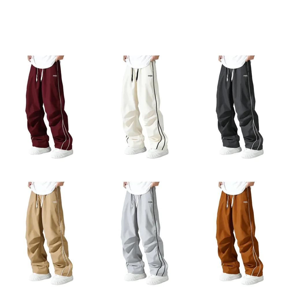 Men's Athletic Pants — Straight-Leg Trousers for Outdoors, Hiking, Running, and Fitness (With Pockets)