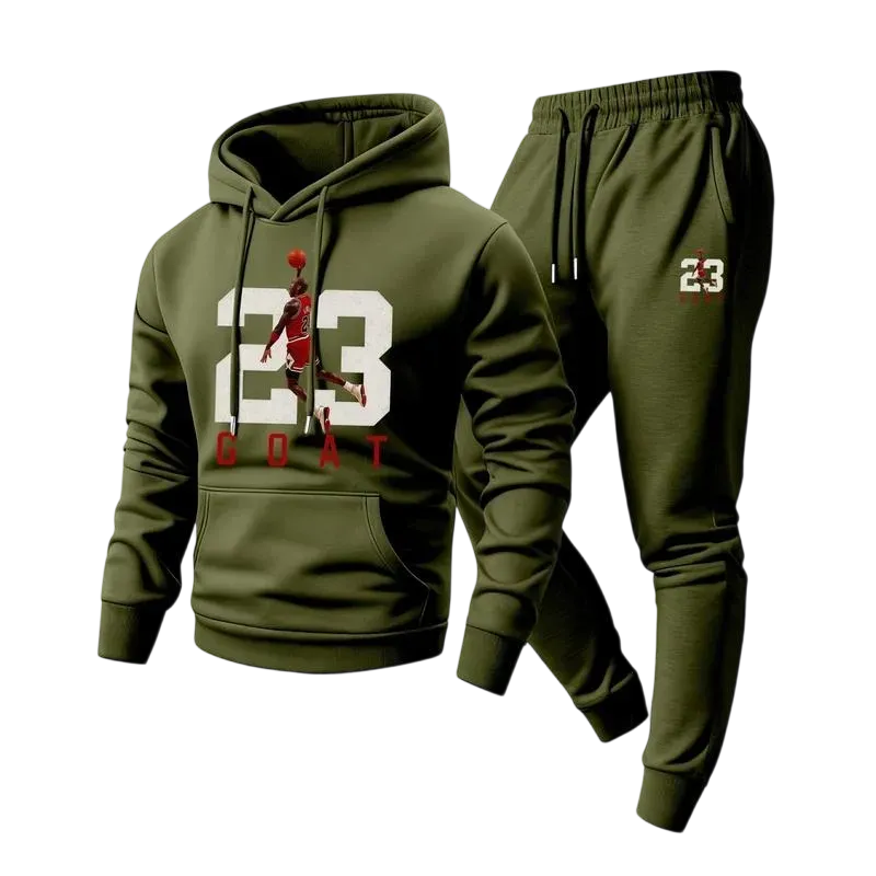 🔥Last day promotion Men's Minimalist Goat-Print Tracksuit Hoodie & Sweatpants Set